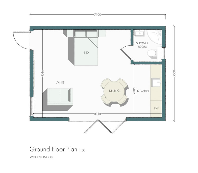Garden annexe for airbnb floor plan