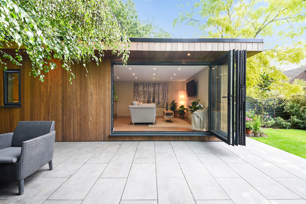 modern interior design for a garden annexe