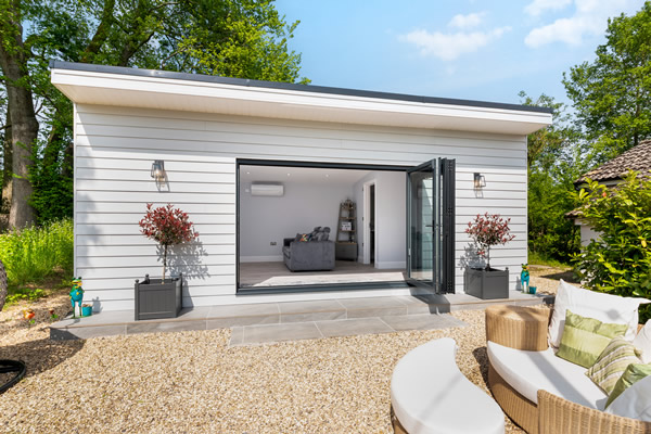 modern interior design for a garden annexe